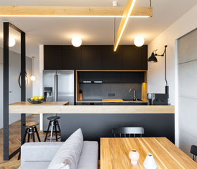 Cocina moderna limpia y ordenada